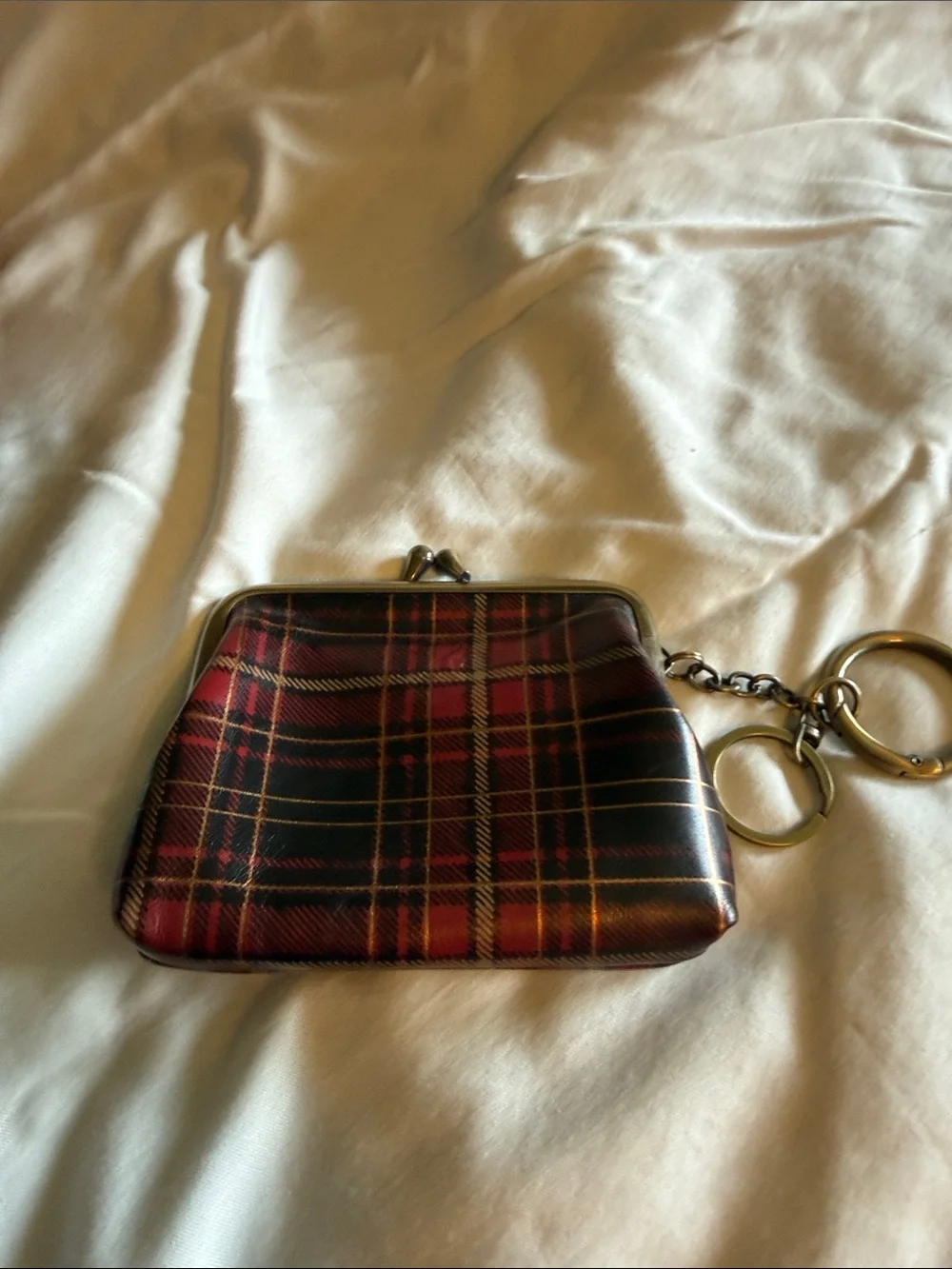 Patricia Nash Black & Red Plaid Leather-Trim Satchel Bag with Matching Wallets